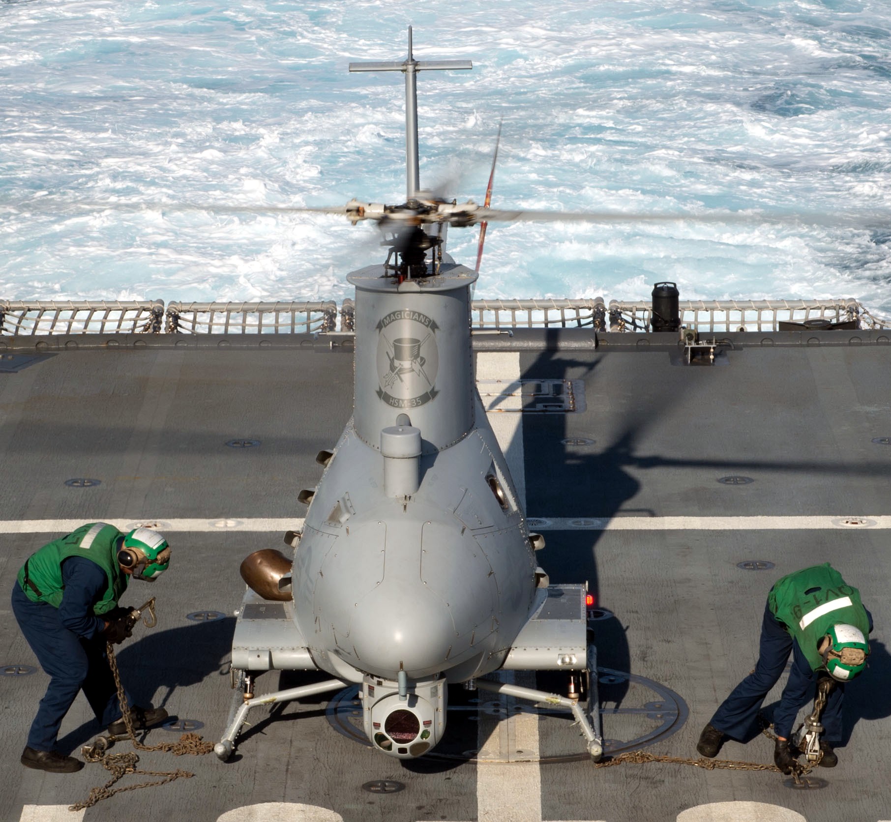 hsm-35 magicians helicopter maritime strike squadron us navy mq-8b fire scout uav 22