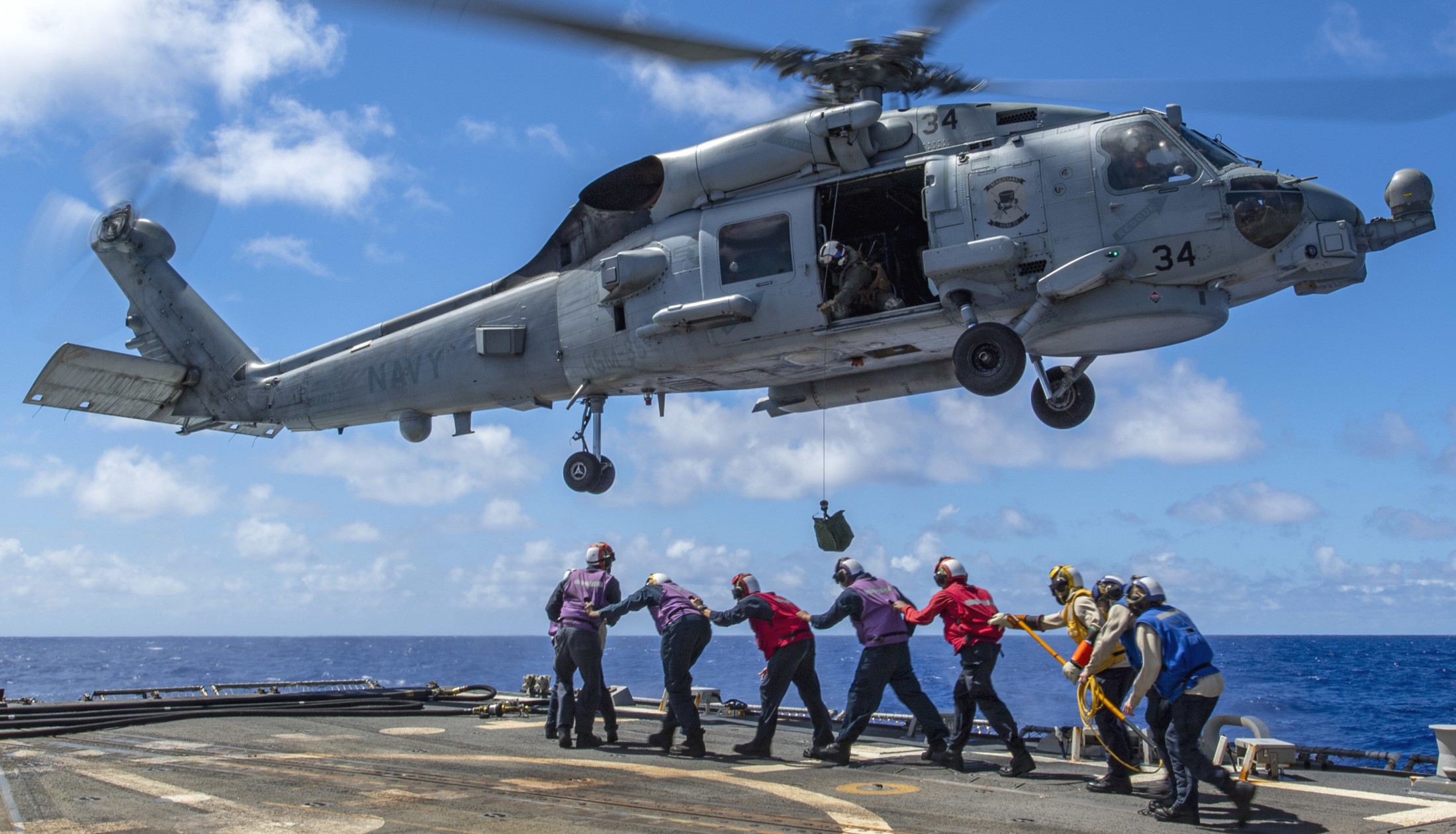 hsm-35 magicians helicopter maritime strike squadron us navy mh-60r seahawk ddg-113 uss john finn 63