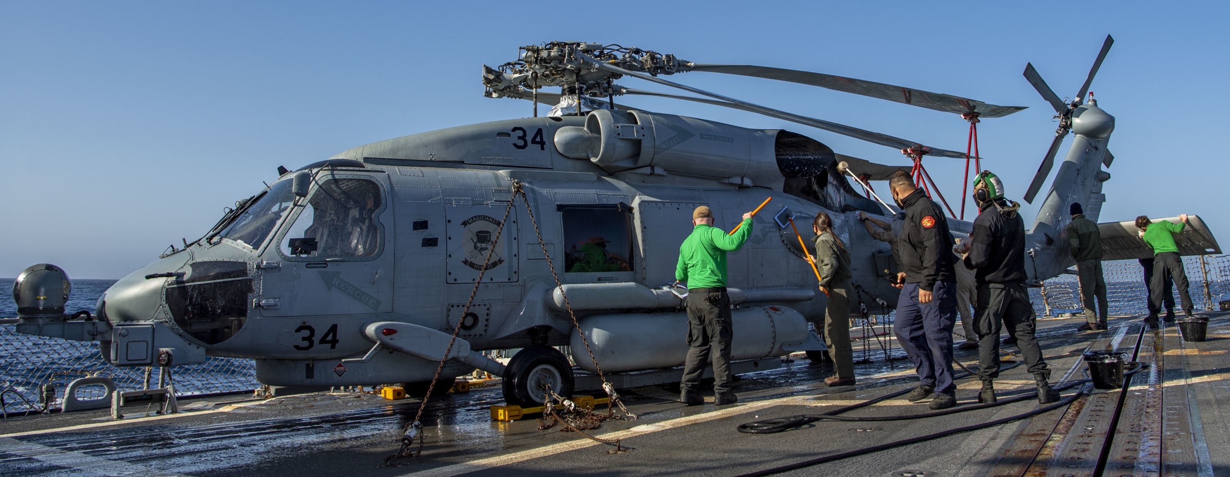 hsm-35 magicians helicopter maritime strike squadron us navy mh-60r seahawk uss john finn ddg-113 64