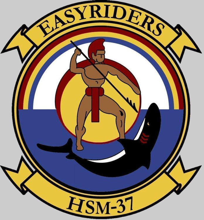 hsm-37 easyriders insignia crest patch badge helicopter maritime strike squadron us navy