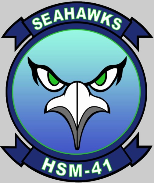 hsm-41 seahawks insignia crest patch badge helicopter maritime strike squadron us navy