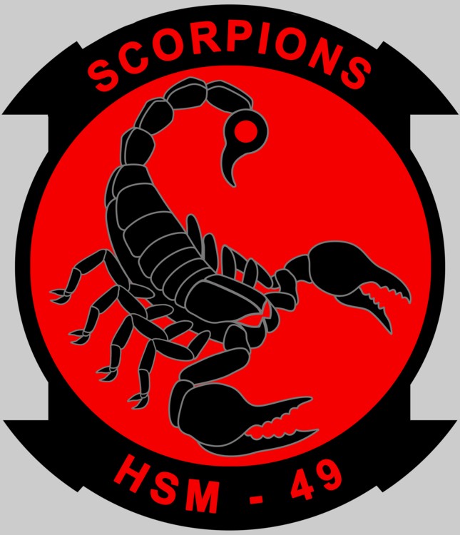hsm-49 scorpions insignia crest patch badge helicopter maritime strike squadron us navy