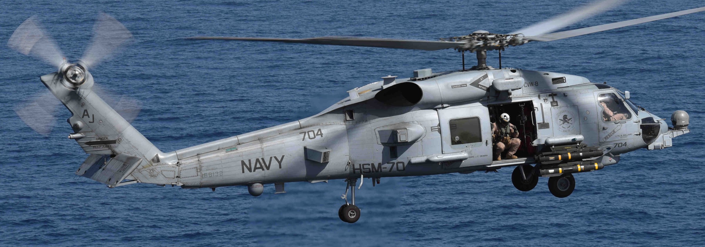 hsm-70 spartans helicopter maritime strike squadron mh-60r seahawk 2016 75 uss george h. w. bush cvn-77 carrier air wing cvw-8