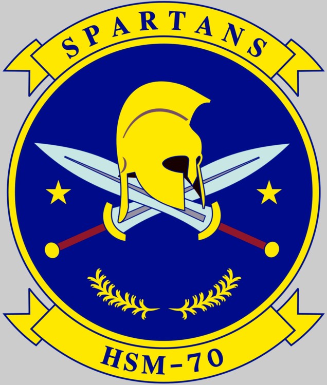 hsm-70 spartans insignia crest patch badge helicopter maritime strike squadron us navy