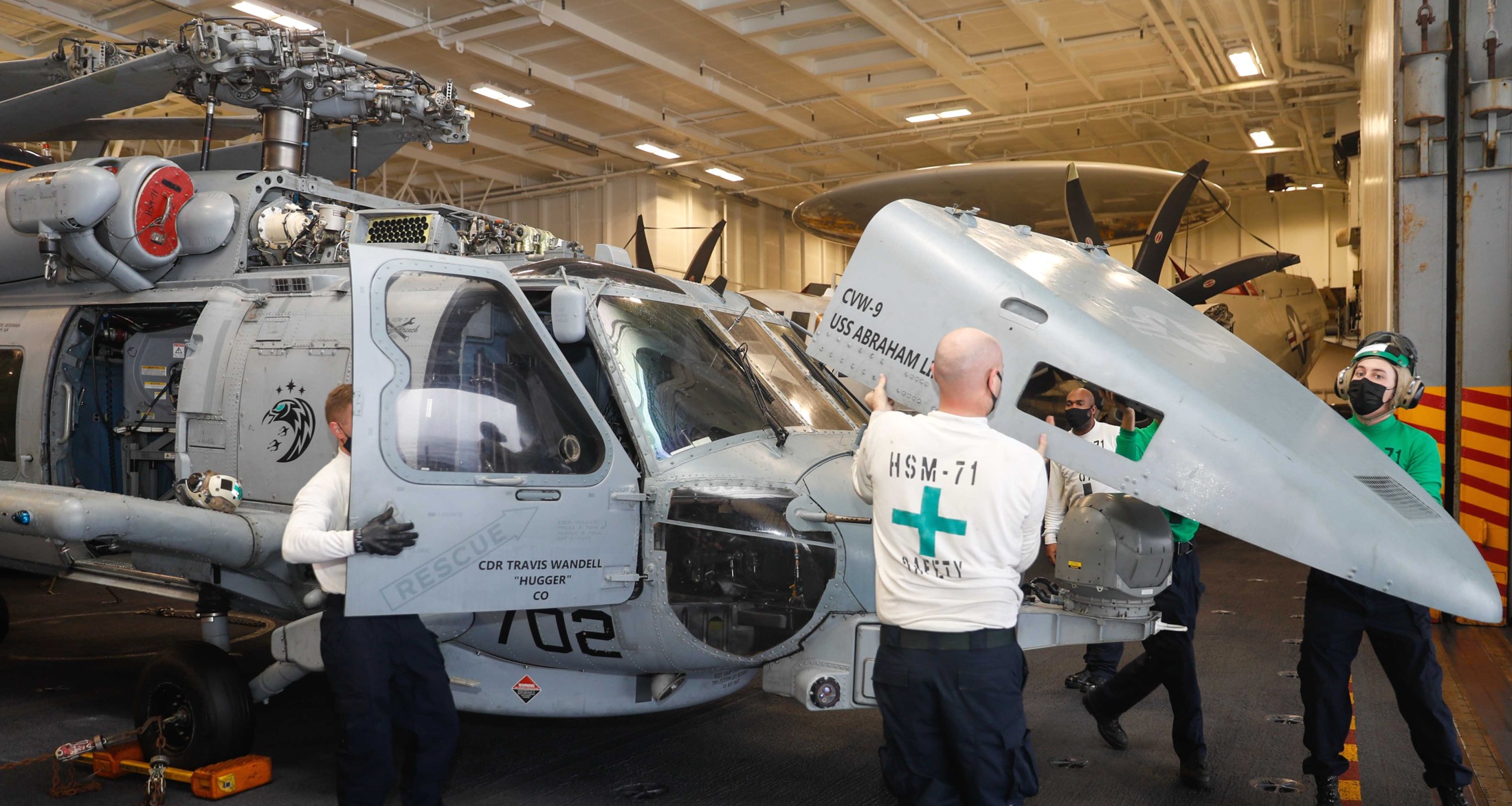 hsm-71 raptors helicopter maritime strike squadron mh-60r seahawk cvw-9 uss abraham lincoln 2022 79