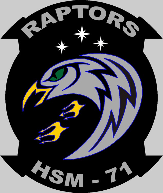 hsm-71 raptors insignia crest patch badge helicopter maritime strike squadron us navy
