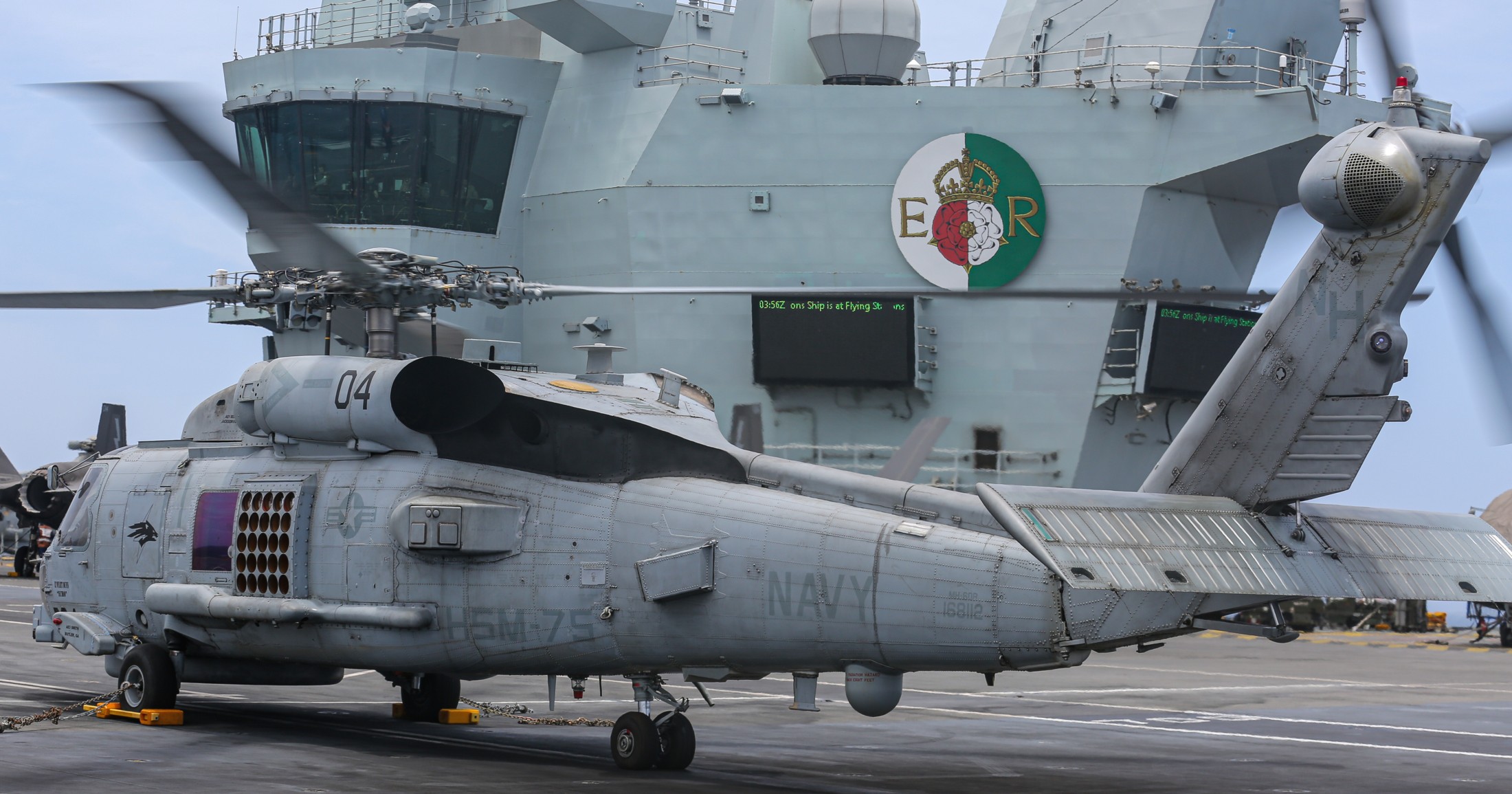 hsm-75 wolf pack helicopter maritime strike squadron mh-60r seahawk cvw-11 r08 hms queen elizabeth royal navy 99