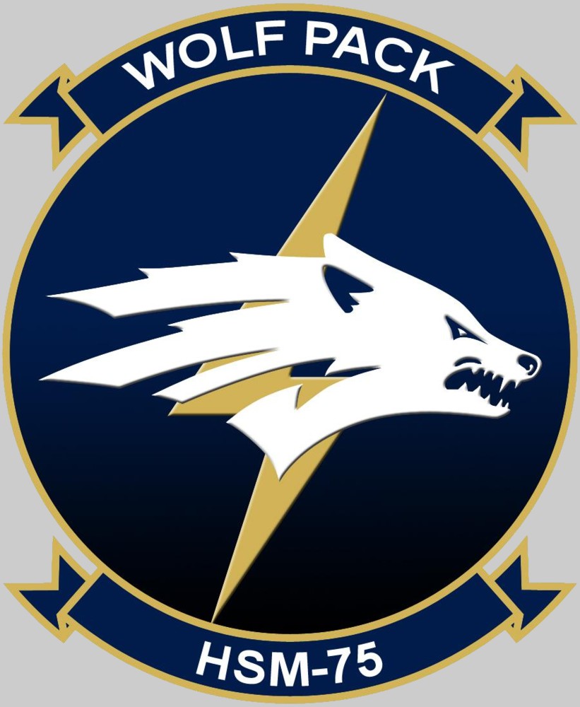 hsm-75 wolf pack insignia crest patch badge helicopter maritime strike squadron mh-60r seahawk 02x