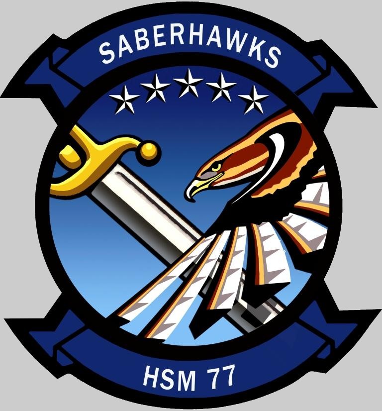 hsm-77 saberhawks insignia crest patch badge helicopter maritime strike squadron mh-60r seahawk 02x