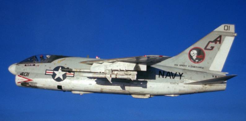 va-12 flying ubangis attack squadron a-7e corsair cvw-7 agm-45 shrike aim-9 sidewinder