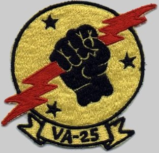 attack squadron va-25 fist of the fleet crest insignia patch badge atkron us navy