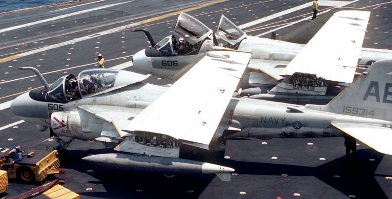 a-6e intruder va-34 blue blasters attack squadron carrier air wing cvw-1 uss america cv-66