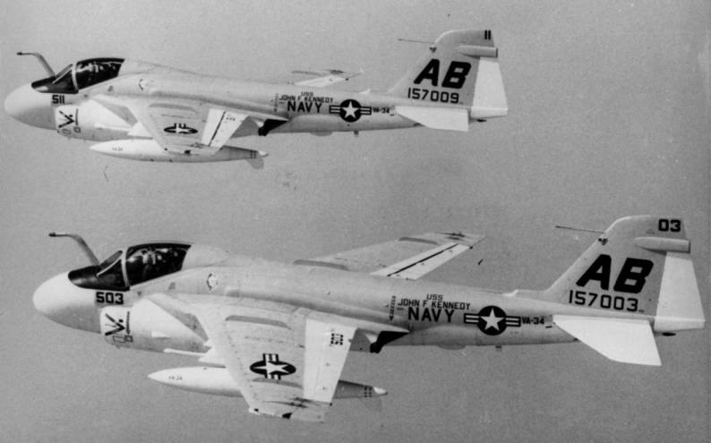 attack squadron va-34 blue blasters a-6a intruder carrier air wing cvw-1