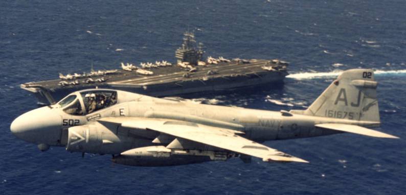 attack squadron va-35 black panthers carrier air wing cvw-8 uss theodore roosevelt cvn 71 atkron a-6e intruder