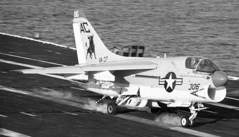 va-37 bulls atkron a-7e corsair cvw-3 uss saratoga cv 60