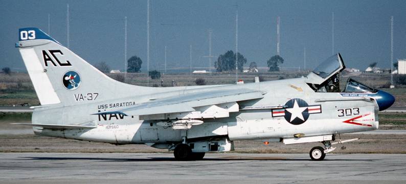 va-37 bulls a-7e corsair cvw-3 uss saratoga cv 60