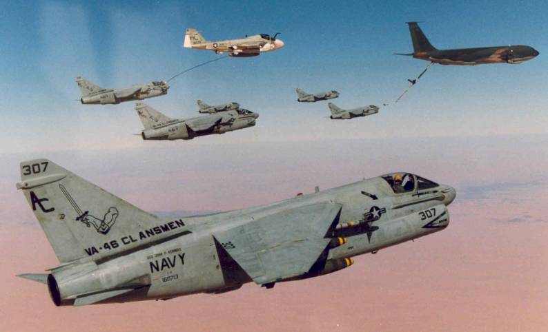 va-46 clansmen attack squadron a-7e corsair carrier air wing cvw-3 uss john f. kennedy cv 67 desert storm 1991