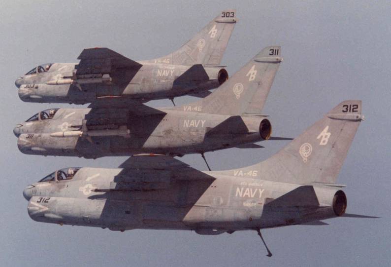 va-46 clansmen a-7e corsair ii carrier air wing cvw-1 uss america cv 66