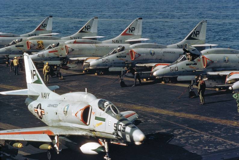 attack squadron va-55 warhorses a-4f skyhawk cvw-21 uss hancock cva 19