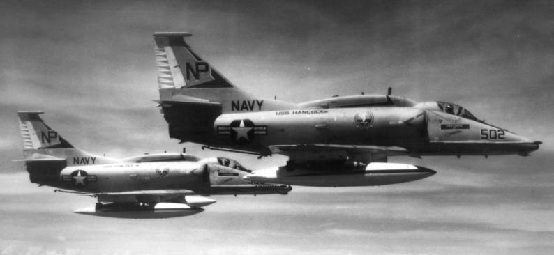 va-55 warhorses attack squadron a-4f skyhawk cvw-21 embarked on uss hancock cva 19