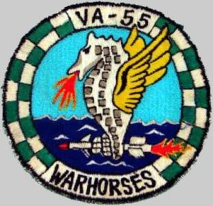 va-55 warhorses crest insignia patch badge us navy attack squadron skyhawk intruder