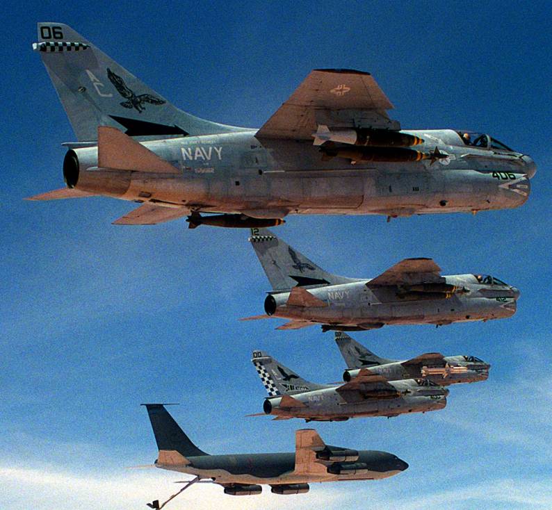 va-72 blue hawks a-7e corsair aerial refueling kc-135 usaf