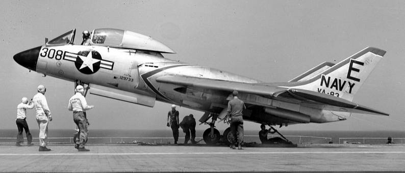 attack squadron va-83 rampagers f7u-3m cutlass cvg-8 uss intrepid cva-11