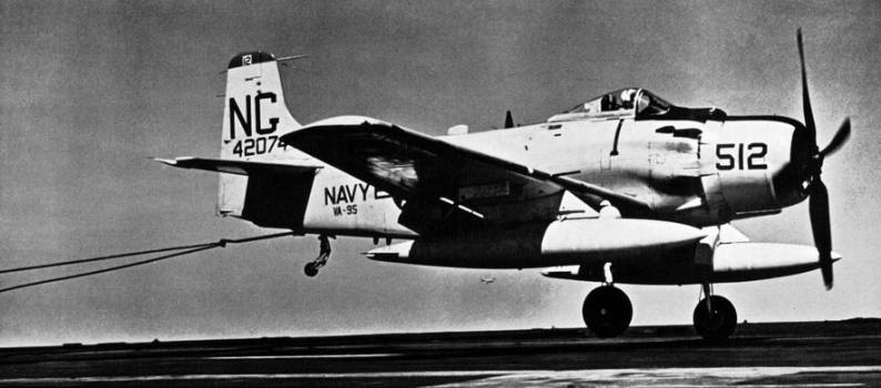 va-95 skyknights ad-7 skyraider cvg-9 uss ranger cva-61