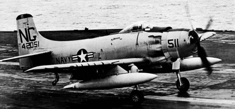 va-95 skyknight ad-7 skyraider cvg-9 uss ranger cva-61 atkron