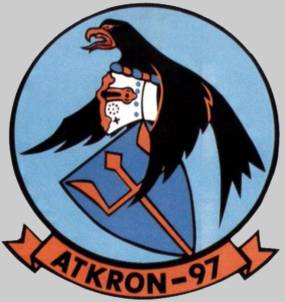 va-97 warhawks insignia crest patch badge attack squadron us navy atkron a-7 corsair ii