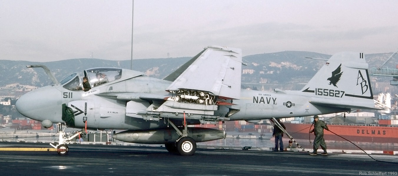 va-85 black falcons attack squadron us navy a-6e intruder carrier air wing cvw-1 uss america cv-66 10 marseille france