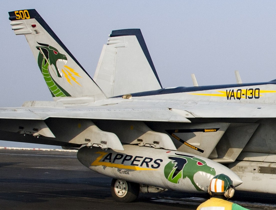 vaq-130 zappers electronic attack squadron vaqron us navy boeing ea-18g growler aircraft carrier air wing cvw-3 uss dwight d. eisenhower cvn-69 36a special painting