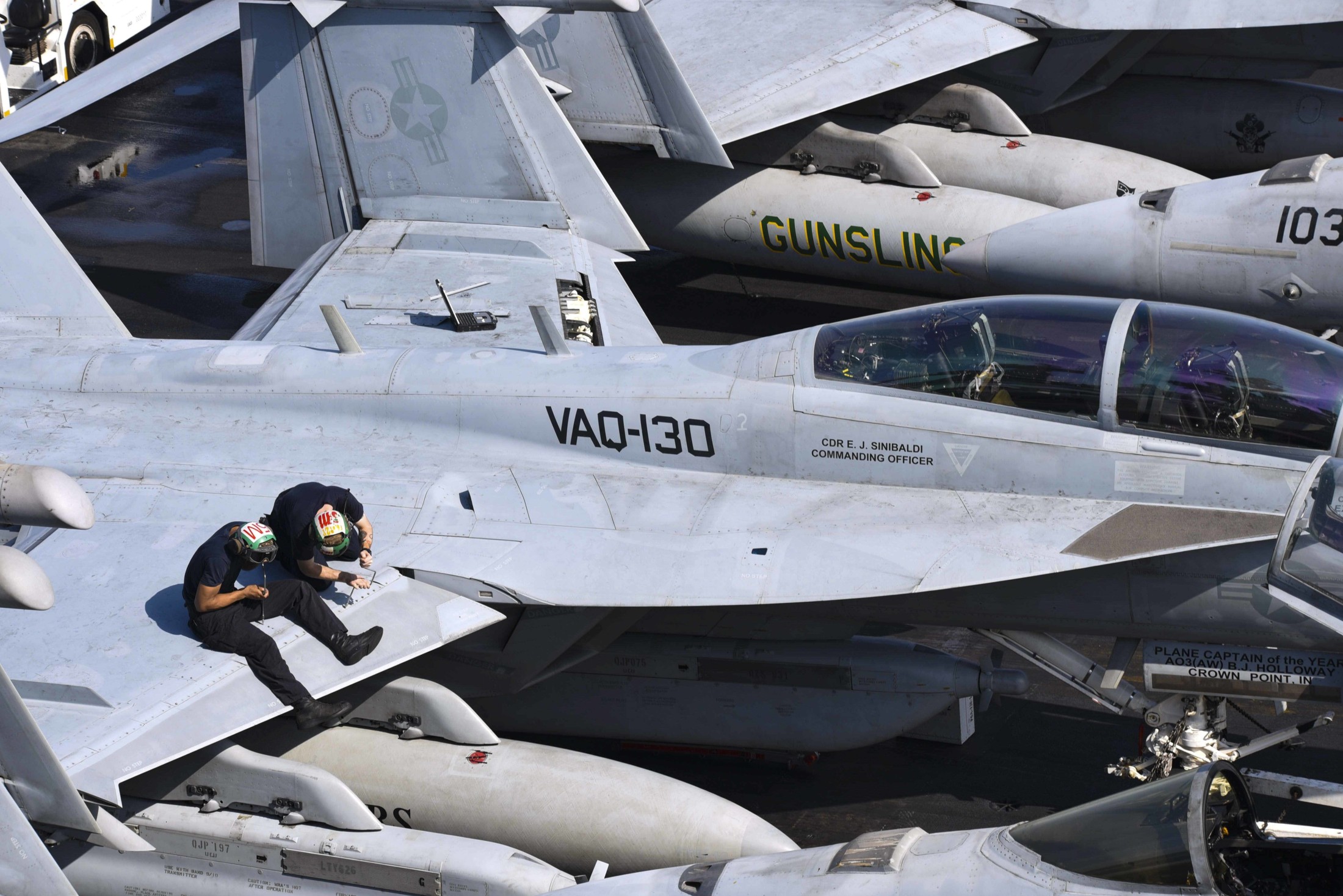 vaq-130 zappers electronic attack squadron vaqron us navy boeing ea-18g growler aircraft carrier air wing cvw-3 uss dwight d. eisenhower cvn-69 116