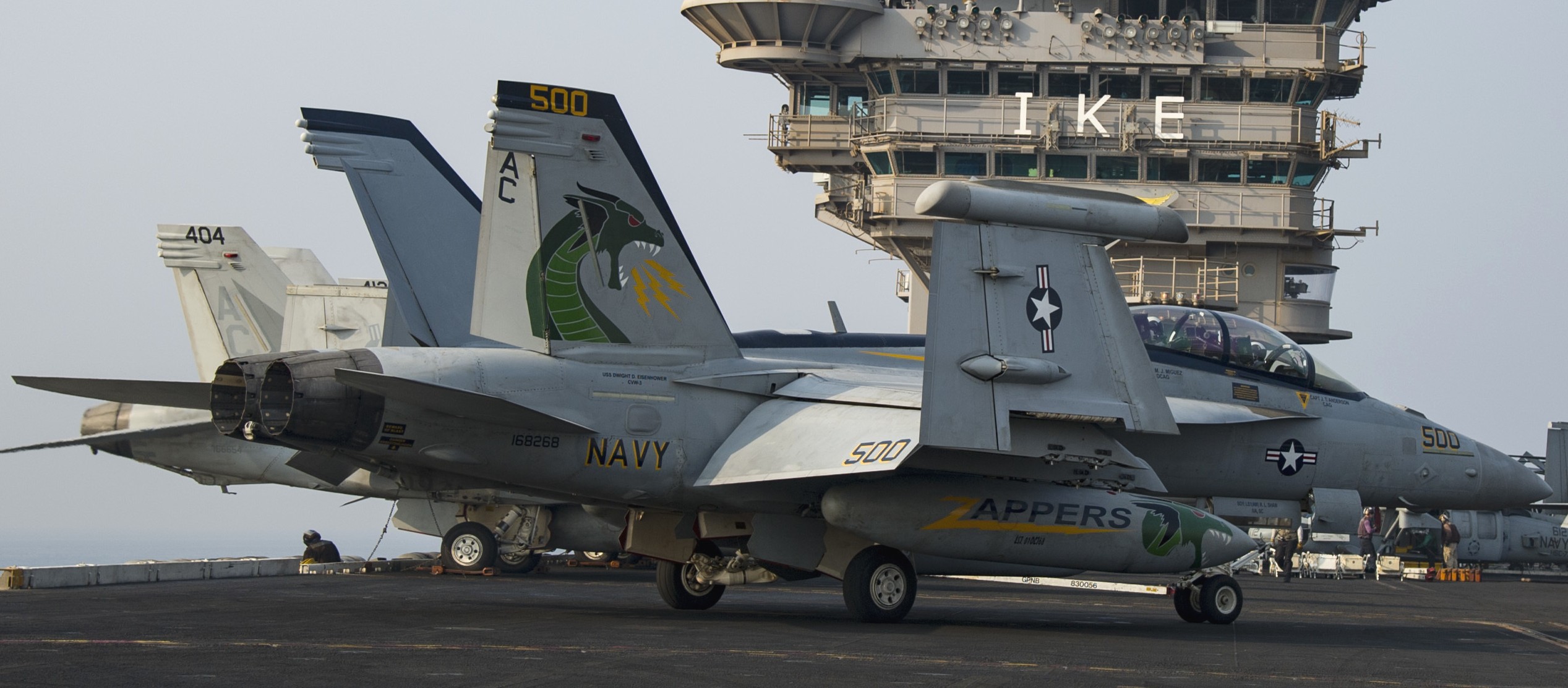 vaq-130 zappers electronic attack squadron vaqron us navy boeing ea-18g growler aircraft carrier air wing cvw-3 uss dwight d. eisenhower cvn-69 135