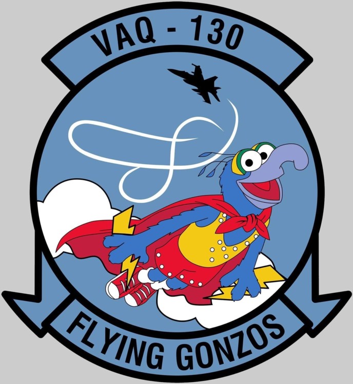 vaq-130 zappers insignia crest patch badge electronic attack squadron us navy ea-6b prowler 03c gonzos