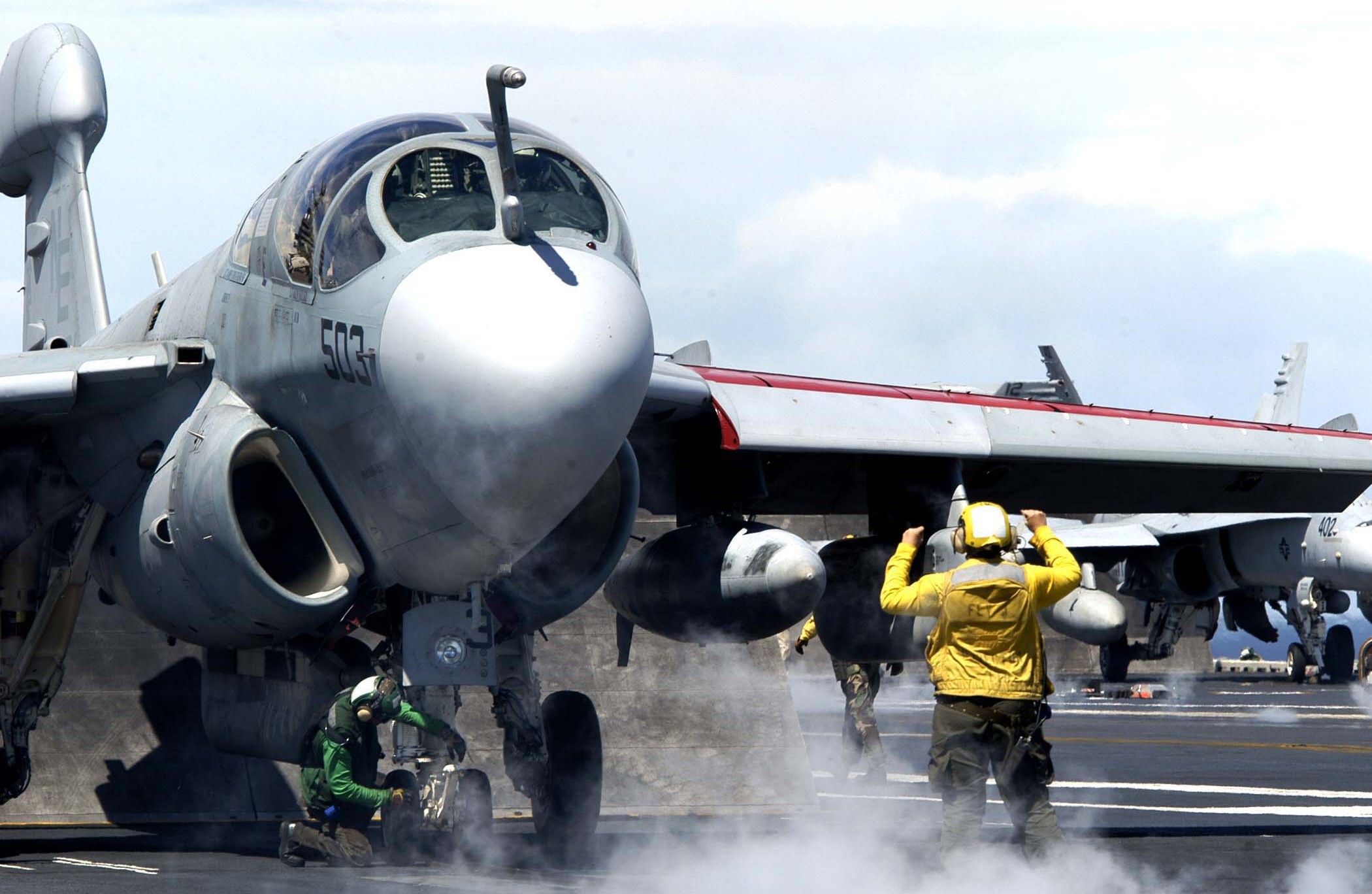 vaq-131 lancers electronic attack squadron vaqron us navy grumman ea-6b prowler carrier air wing cvw-2 uss abraham lincoln cvn-72 53