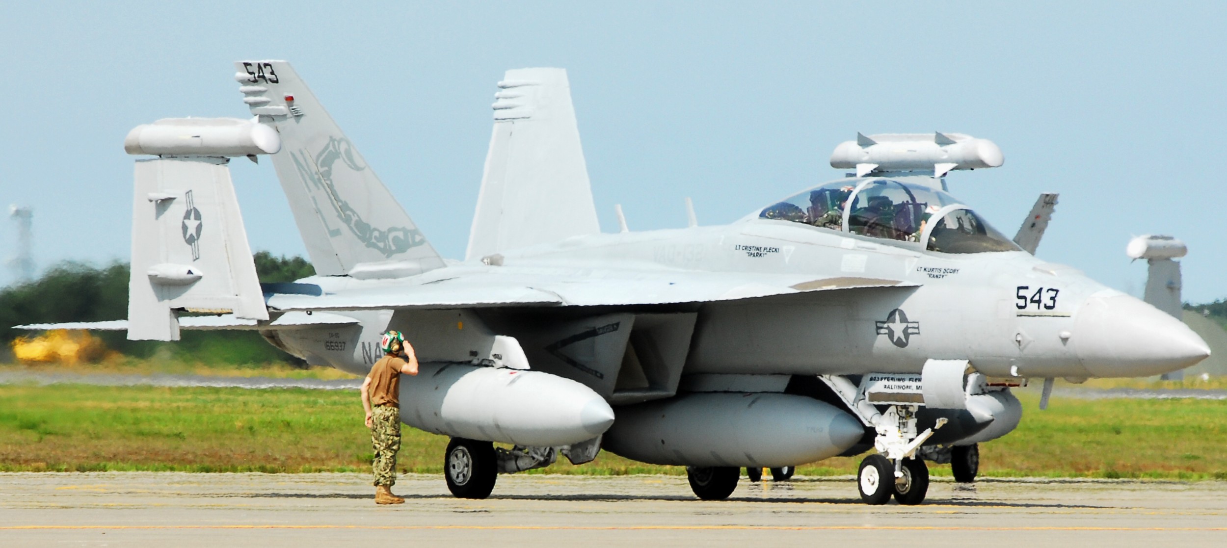 vaq-132 scorpions electronic attack squadron vaqron us navy boeing ea-18g growler naf misawa air base japan 08