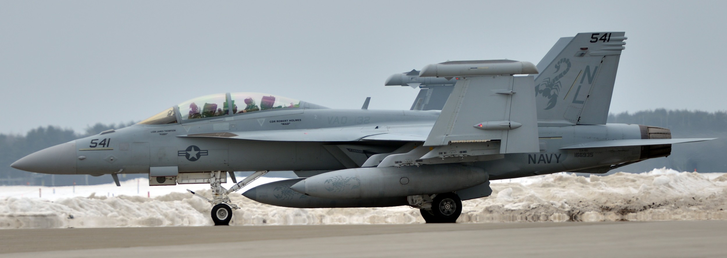 vaq-132 scorpions electronic attack squadron vaqron us navy boeing ea-18g growler naf misawa air base japan 121