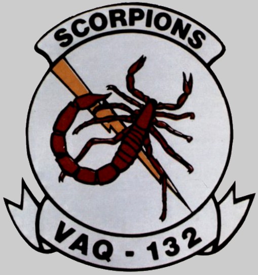 vaq-132 scorpions insignia crest patch badge electronic attack squadron tactical warfare navy ea-18g growler ea-6b prowler 02c