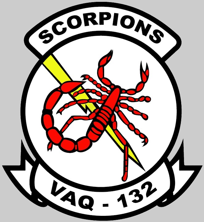 vaq-132 scorpions insignia crest patch badge electronic attack squadron tactical warfare navy ea-18g growler ea-6b prowler 03x