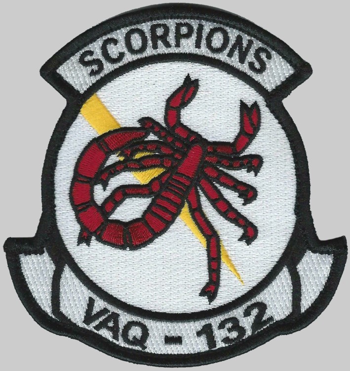 vaq-132 scorpions insignia crest patch badge electronic attack squadron tactical warfare navy ea-18g growler ea-6b prowler 02p