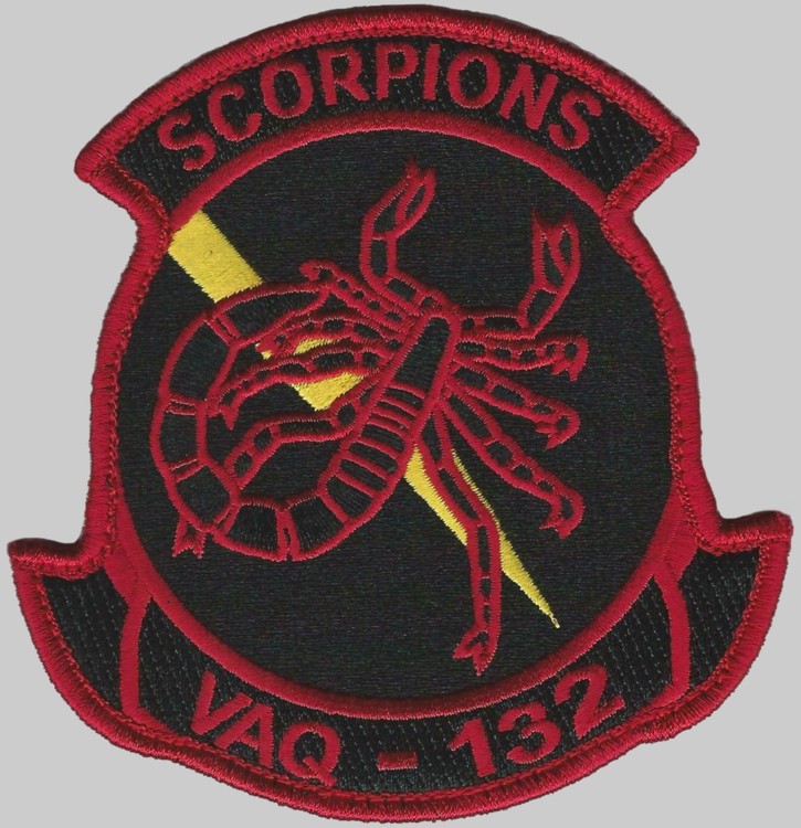 vaq-132 scorpions insignia crest patch badge electronic attack squadron tactical warfare navy ea-18g growler ea-6b prowler 03p
