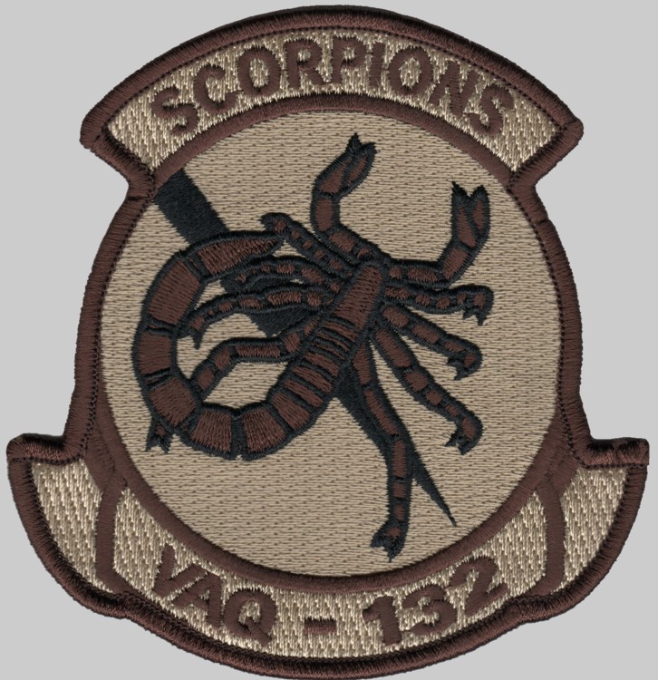 vaq-132 scorpions insignia crest patch badge electronic attack squadron tactical warfare navy ea-18g growler ea-6b prowler 04p