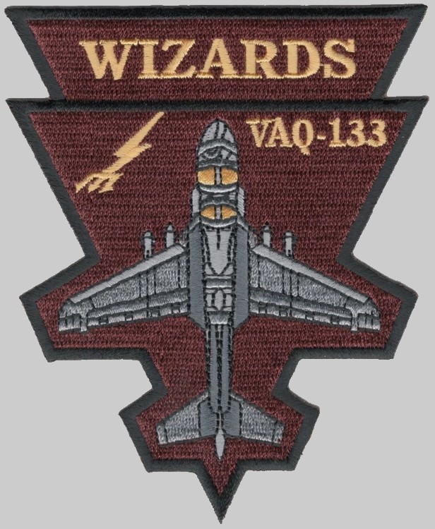 vaq-133 wizards insignia crest patch badge electronic attack squadron us navy ea-18g growler 05p