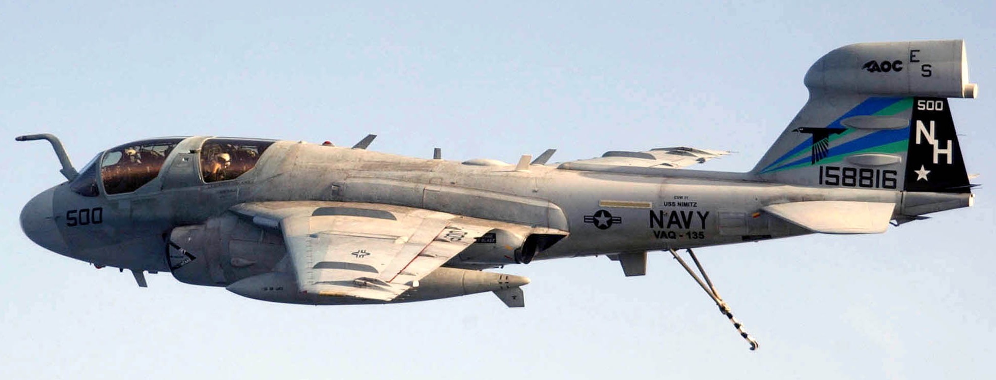 vaq-135 black ravens electronic attack squadron vaqron us navy gruman ea-6b prowler cvw-11 uss nimitz cvn-68 15