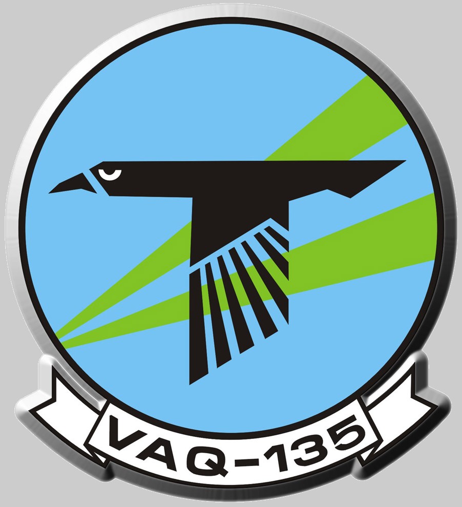 vaq-135 black ravens insignia crest patch badge electronic attack squadron vaqron us navy ea-18g growler ea-6b prowler nas whidbey island uss cvw 03c