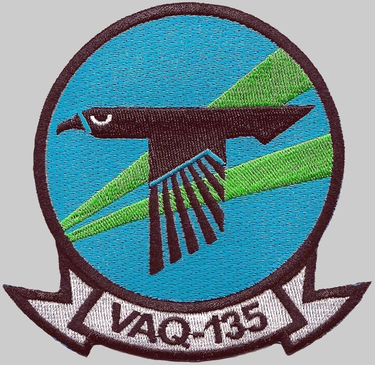 vaq-135 black ravens insignia crest patch badge electronic attack squadron vaqron us navy ea-18g growler ea-6b prowler nas whidbey island uss cvw 02p