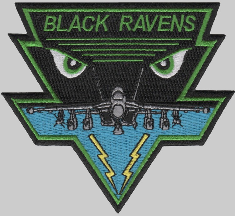 vaq-135 black ravens insignia crest patch badge electronic attack squadron vaqron us navy ea-18g growler ea-6b prowler nas whidbey island uss cvw 05p