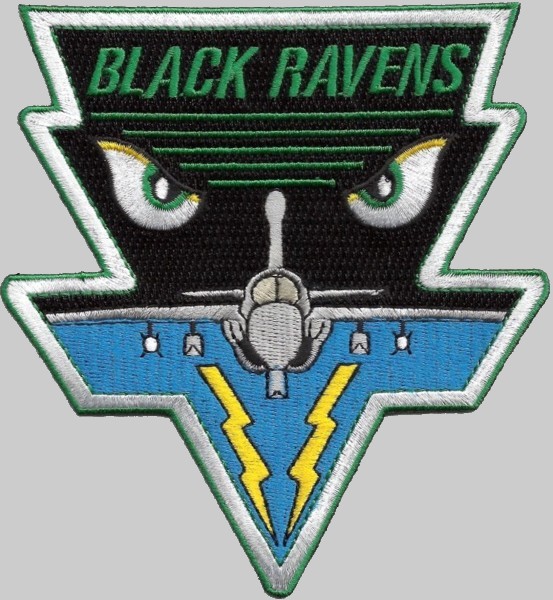 vaq-135 black ravens insignia crest patch badge electronic attack squadron vaqron us navy ea-18g growler ea-6b prowler nas whidbey island uss cvw 06p