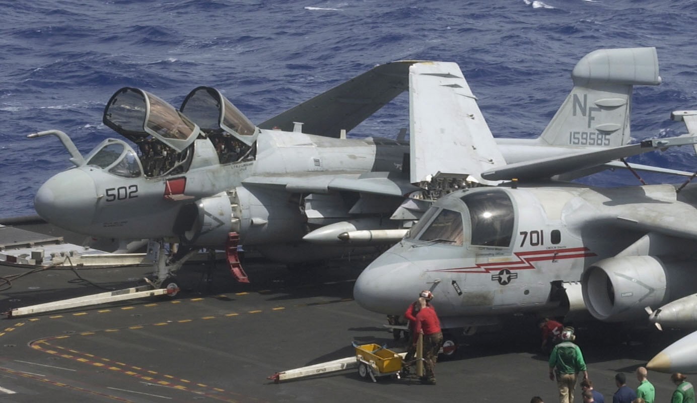 vaq-136 gauntlets electronic attack squadron vaqron us navy ea-6b prowler carrier air wing cvw-5 uss kitty hawk cv-63 45
